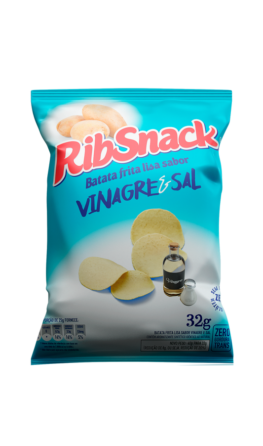 BATATA CHIPS LISA - SABOR VINAGRE E SAL